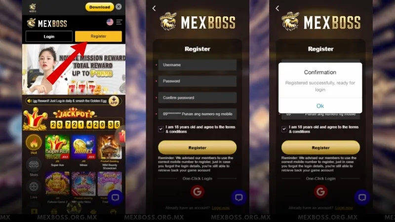 MEXBOSS Formulario de registro